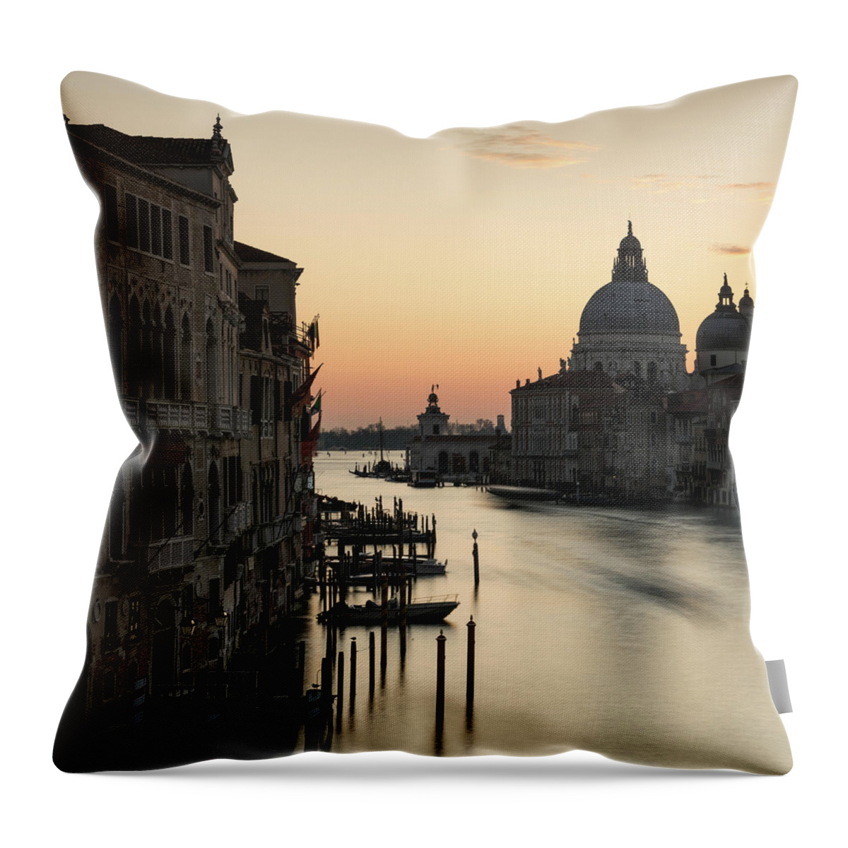 Italy Throw Pillow featuring the photograph Sunrise from the Accademia Bridge, Venice, Italy by Sarah Howard