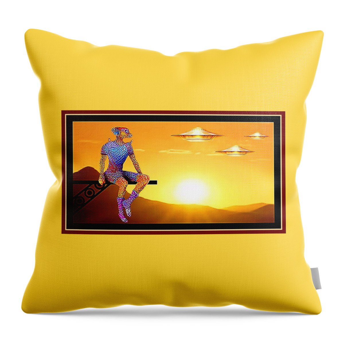 Sunrise Throw Pillow featuring the mixed media Sunrise by Hartmut Jager
