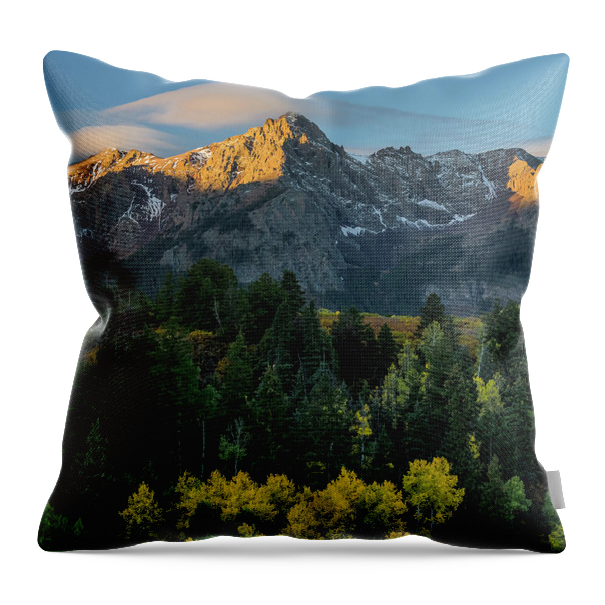 Autumn Throw Pillow featuring the photograph Sunrise in Colorado - 8689 by Jerry Owens
