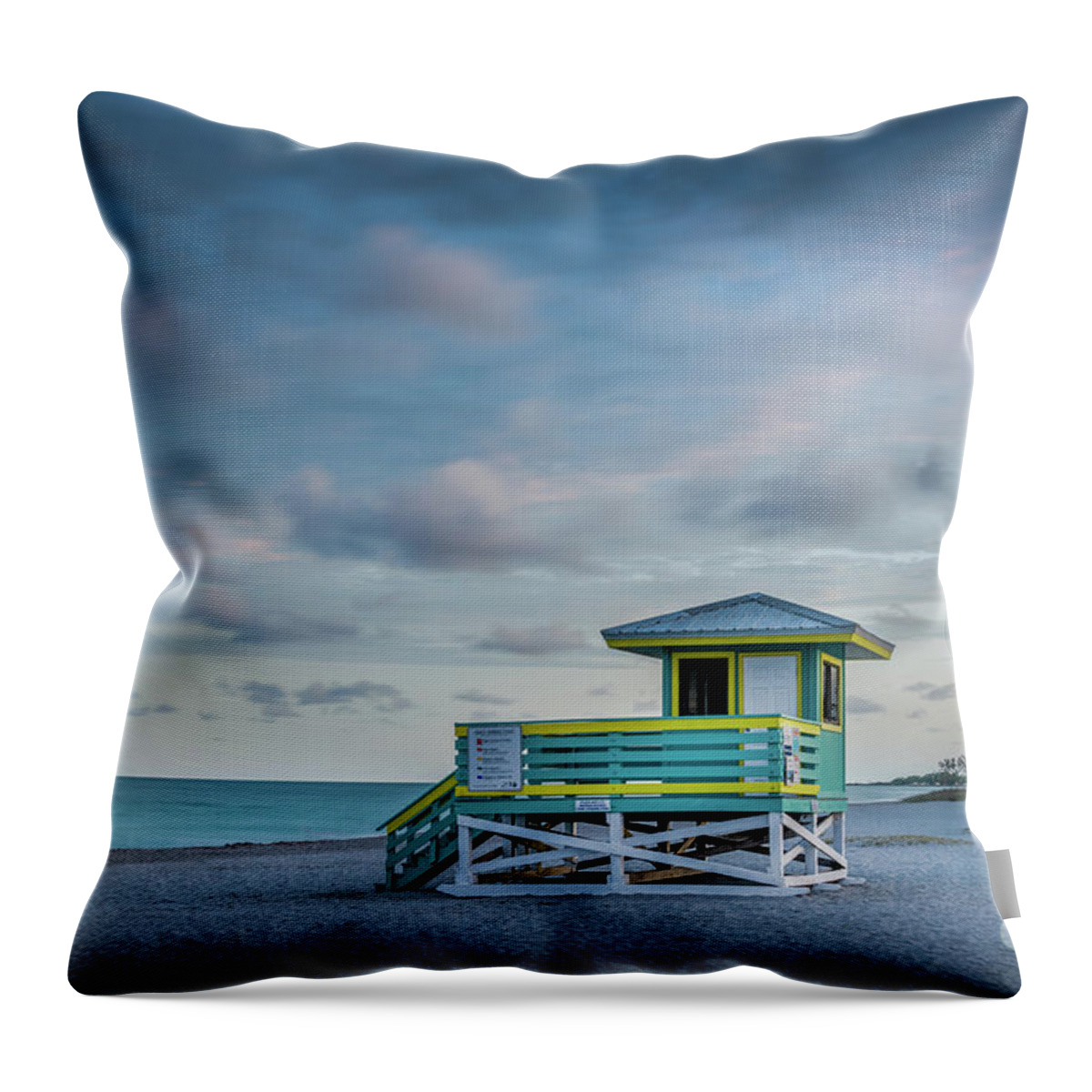 Anna Maria Island Throw Pillow featuring the photograph Sunrise on the Gulf at Venice Beach, Florida by Liesl Walsh