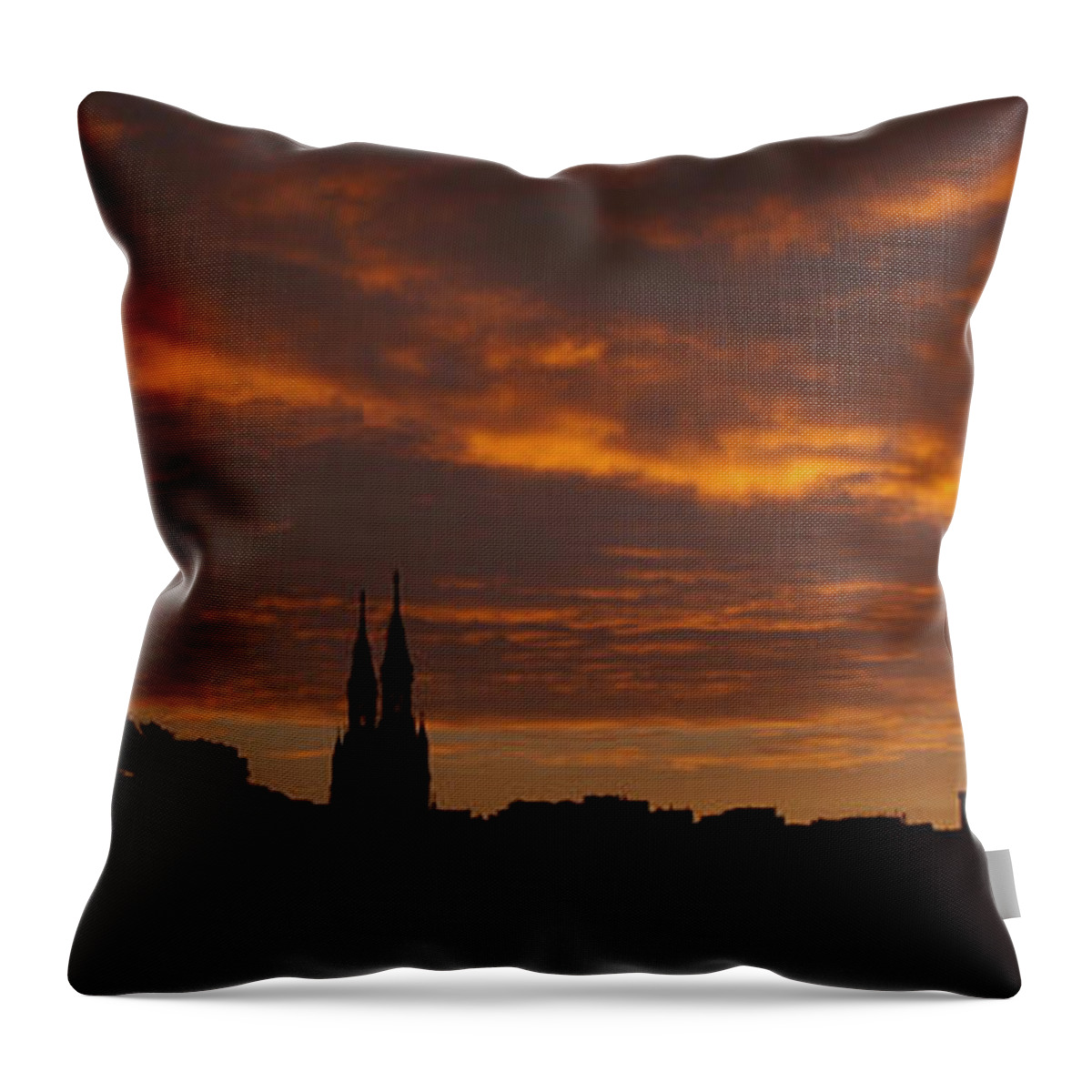 Sunrise Throw Pillow featuring the photograph Sunrise over Coit Tower by fototaker Tony