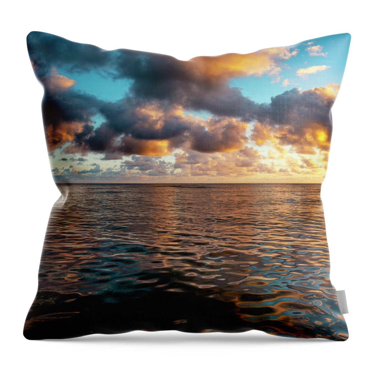 Kauai Throw Pillow featuring the photograph Sunrise Reflections by Christopher Johnson