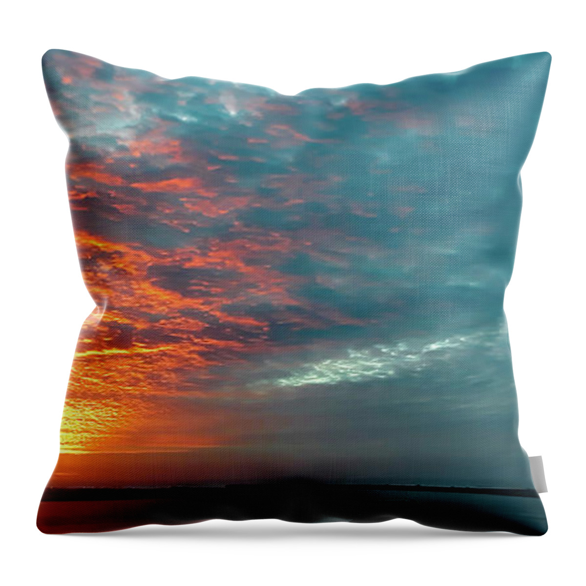 Gold Beach Throw Pillow featuring the photograph Sunset at Gold Beach Oregon by Cathy Anderson