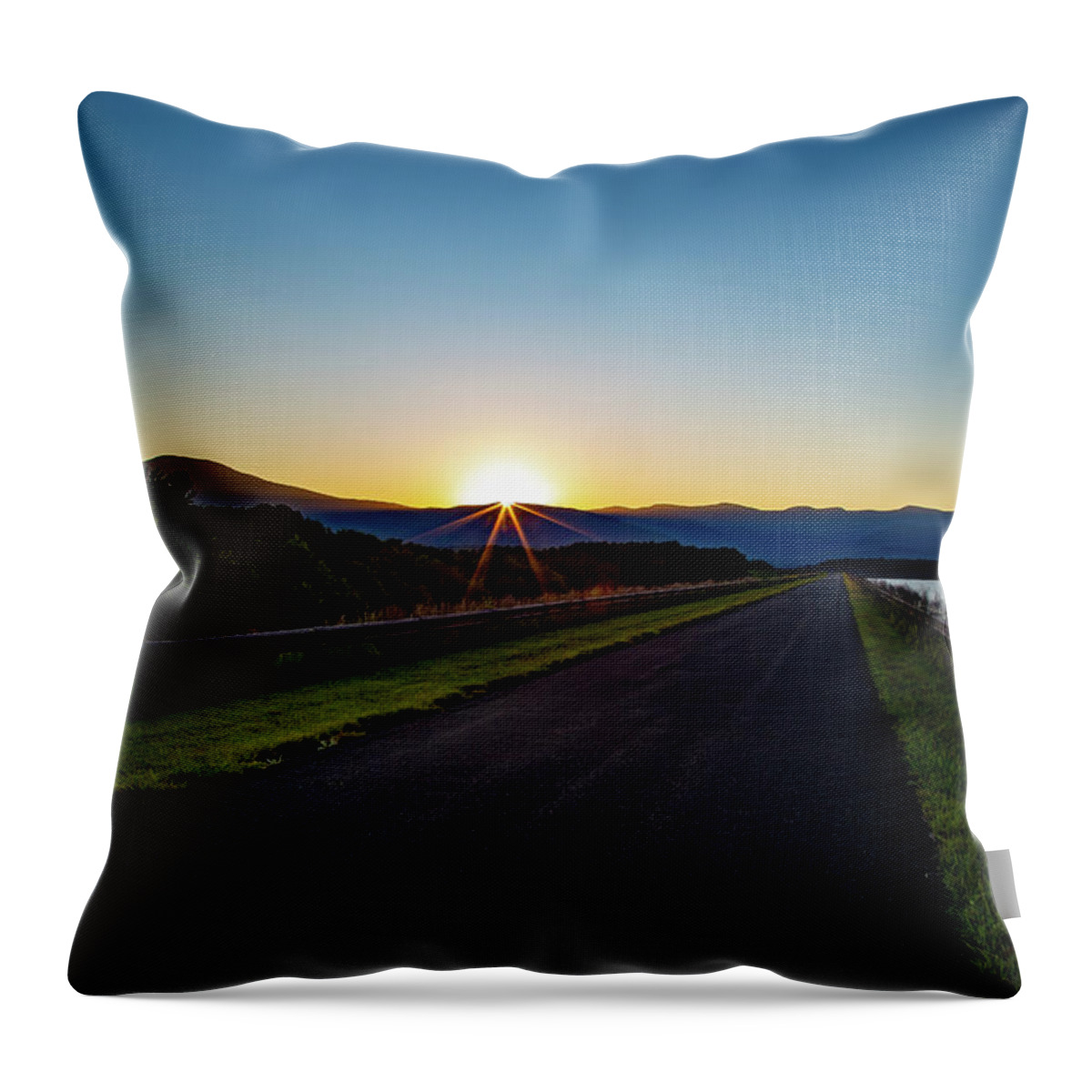 Reservoir Throw Pillow featuring the photograph Sunset at the Ashokan Reservoir by Cindy Robinson