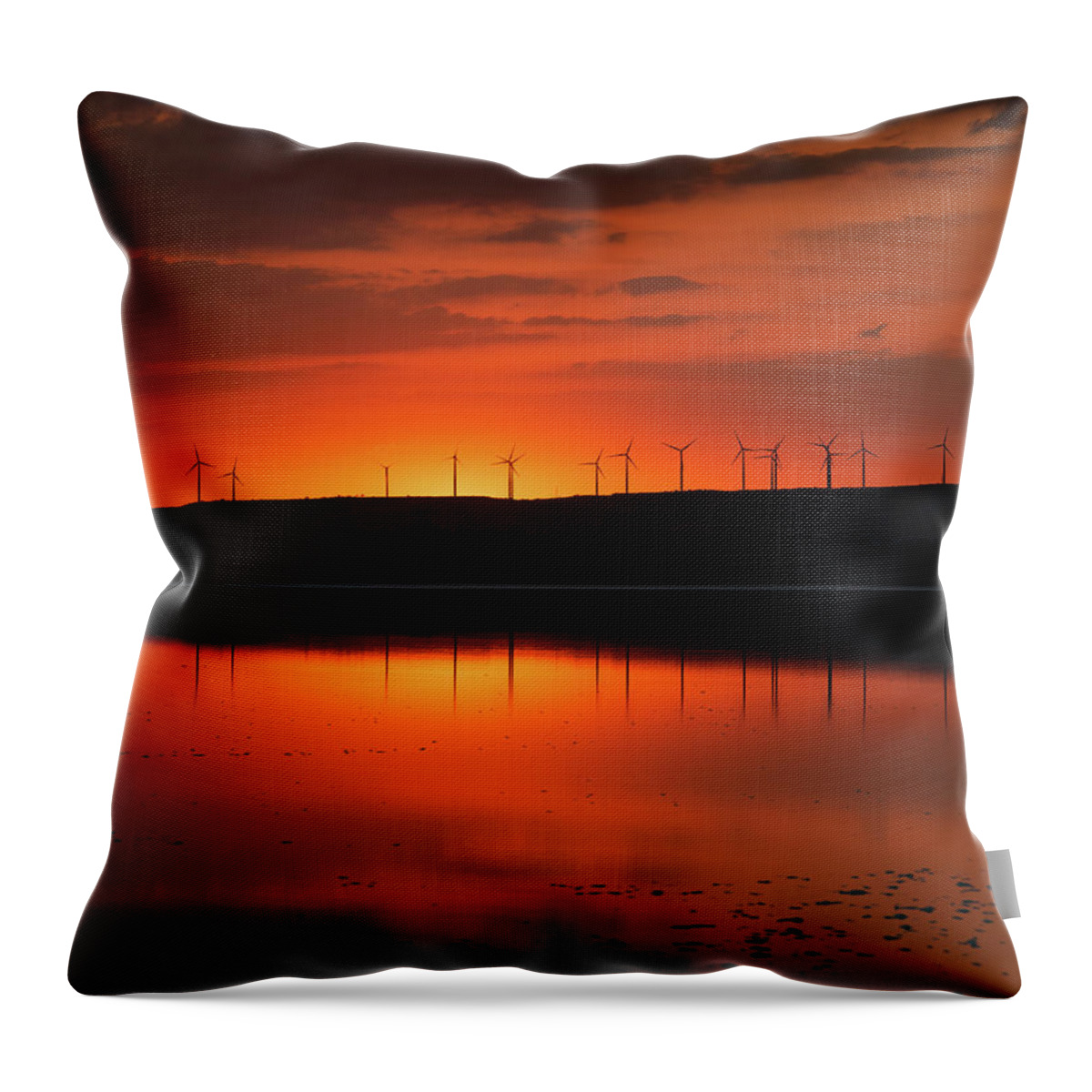 Sunset Throw Pillow featuring the photograph Sunset at the lake by Michalakis Ppalis