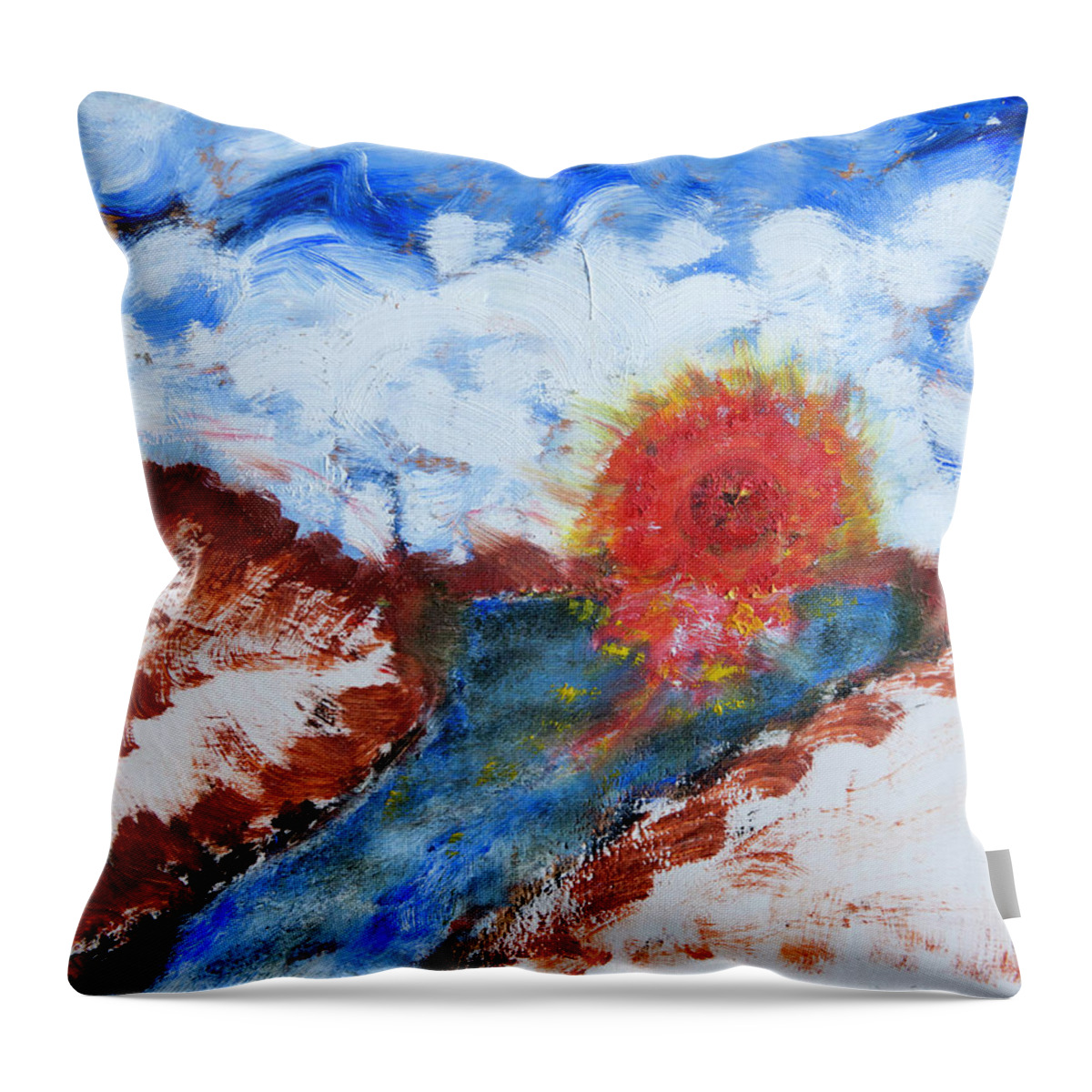  Throw Pillow featuring the painting Sunset by David McCready