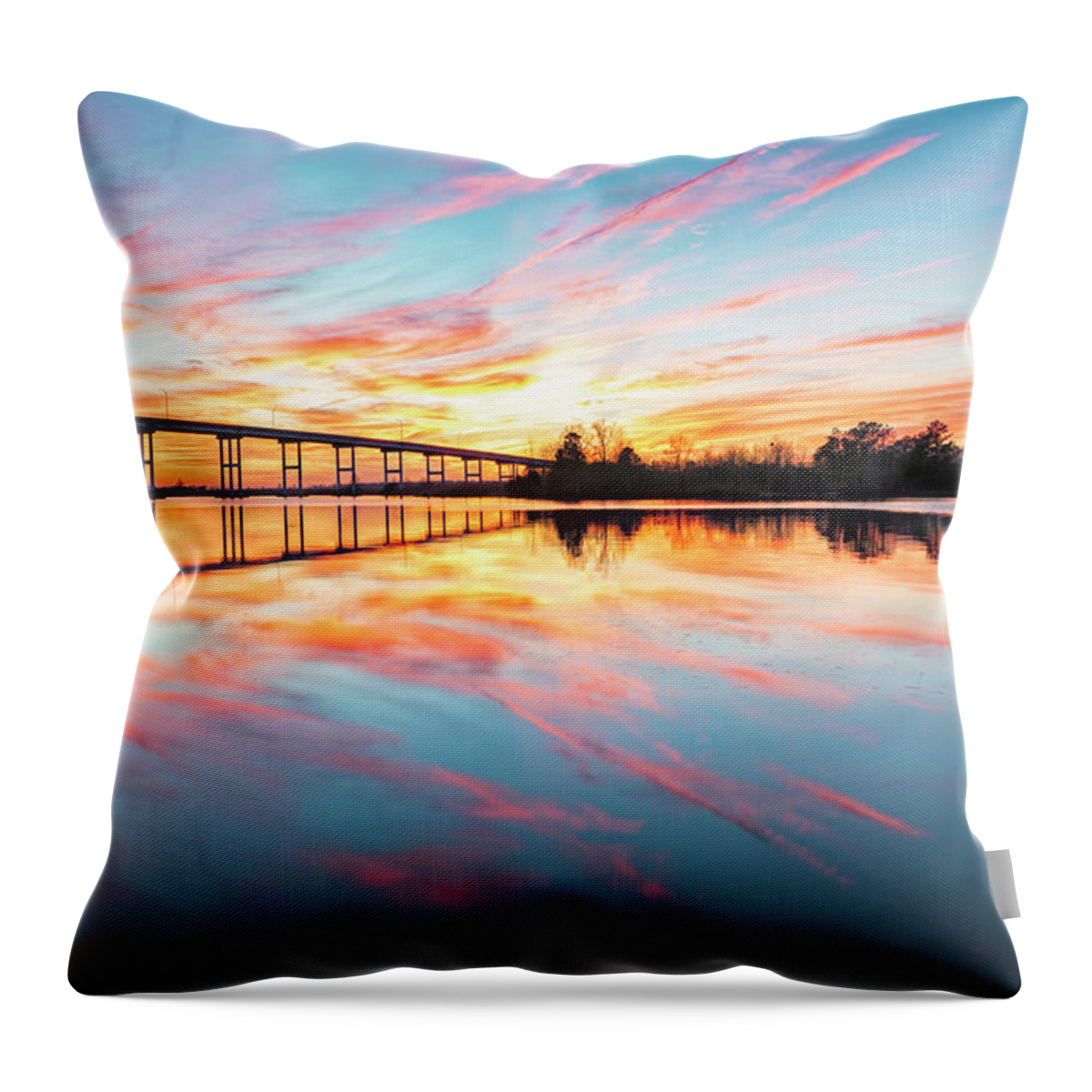 Sunset Glass Throw Pillow featuring the photograph Sunset Glass by Russell Pugh