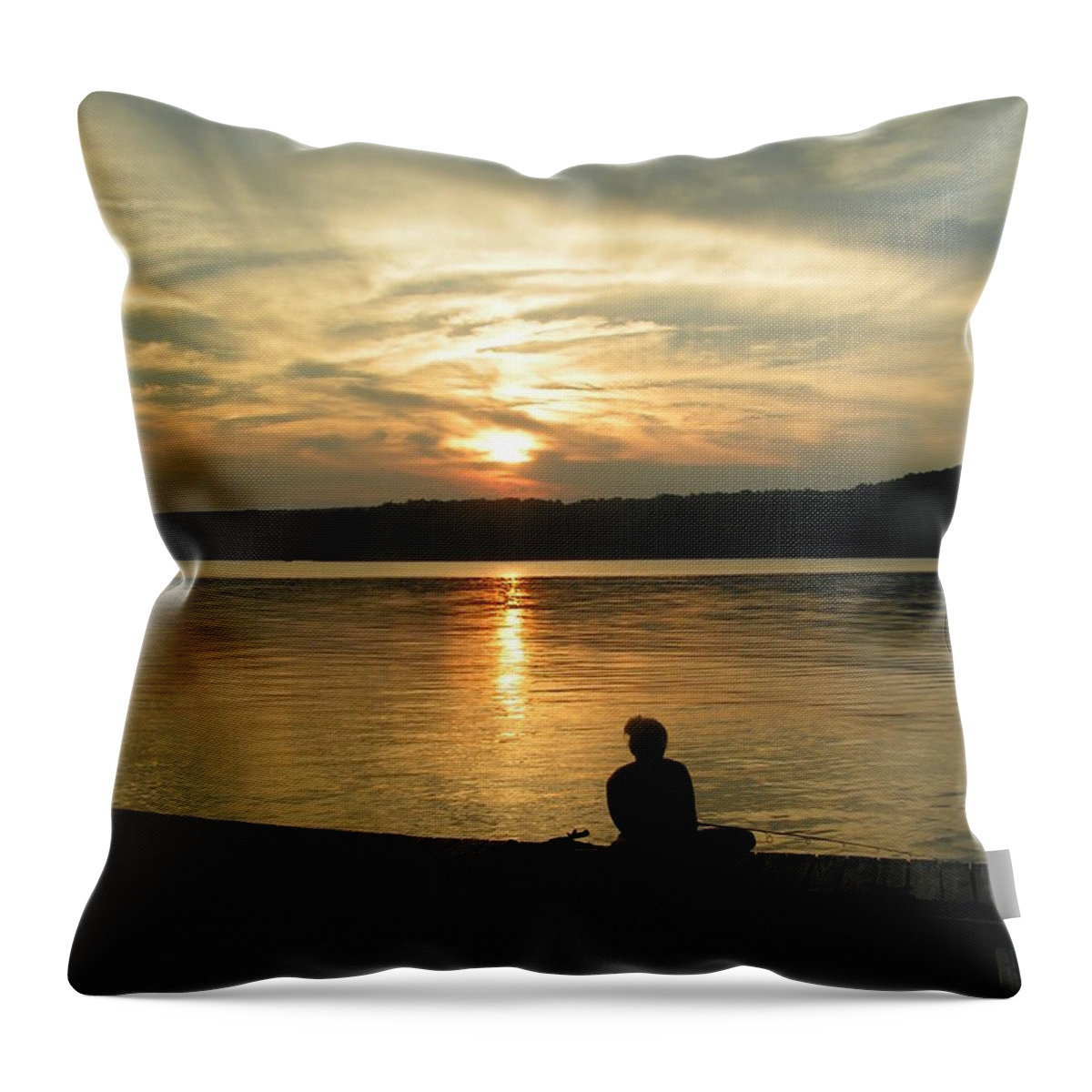 Prince Gallitzin State Park Throw Pillow featuring the photograph Sunset Silhouette by Heather E Harman