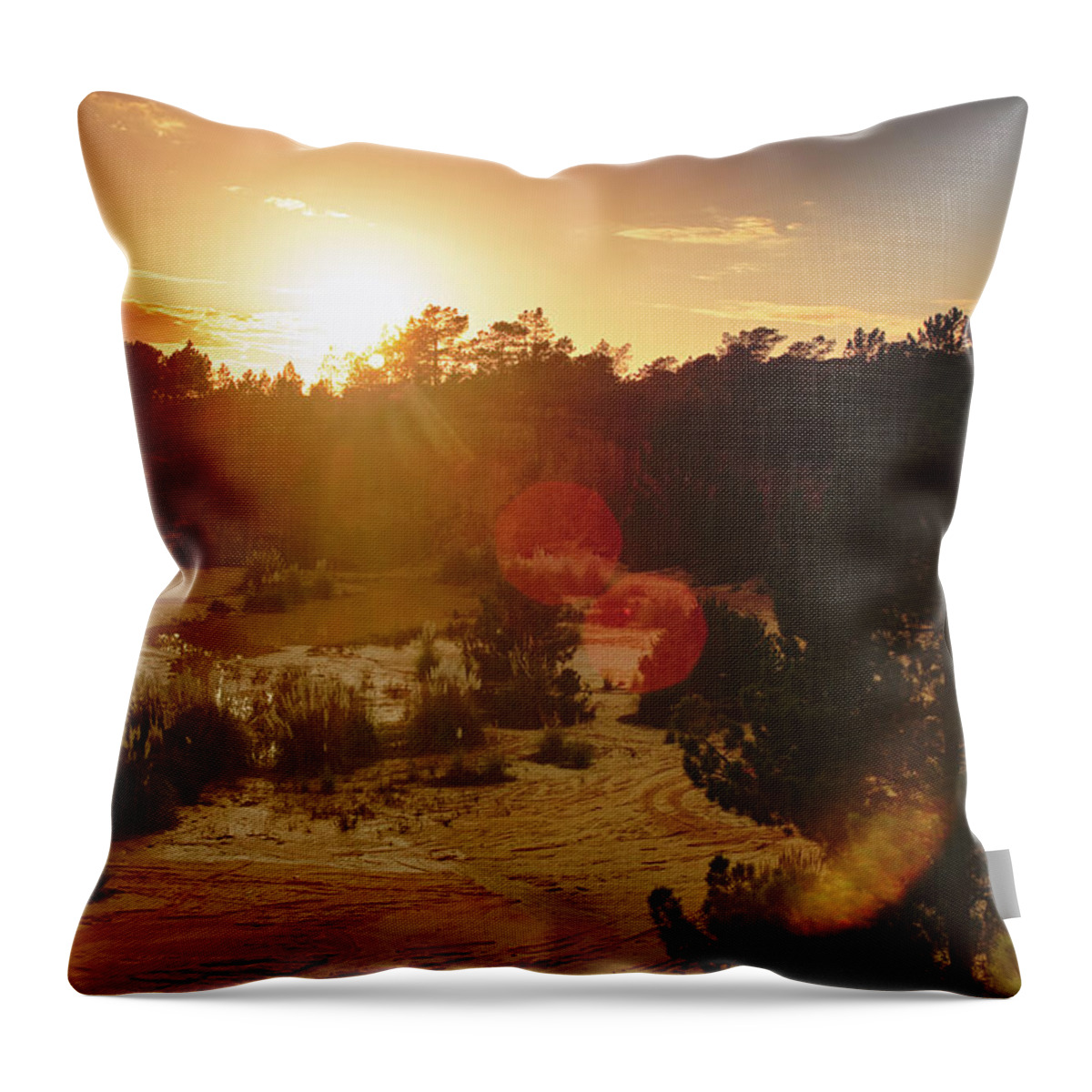 Sun Burst Throw Pillow featuring the photograph Sunset in Ludo Algarve by Angelo DeVal