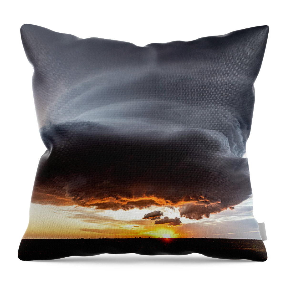 Sunset Throw Pillow featuring the photograph Sunset Mothership by Marcus Hustedde