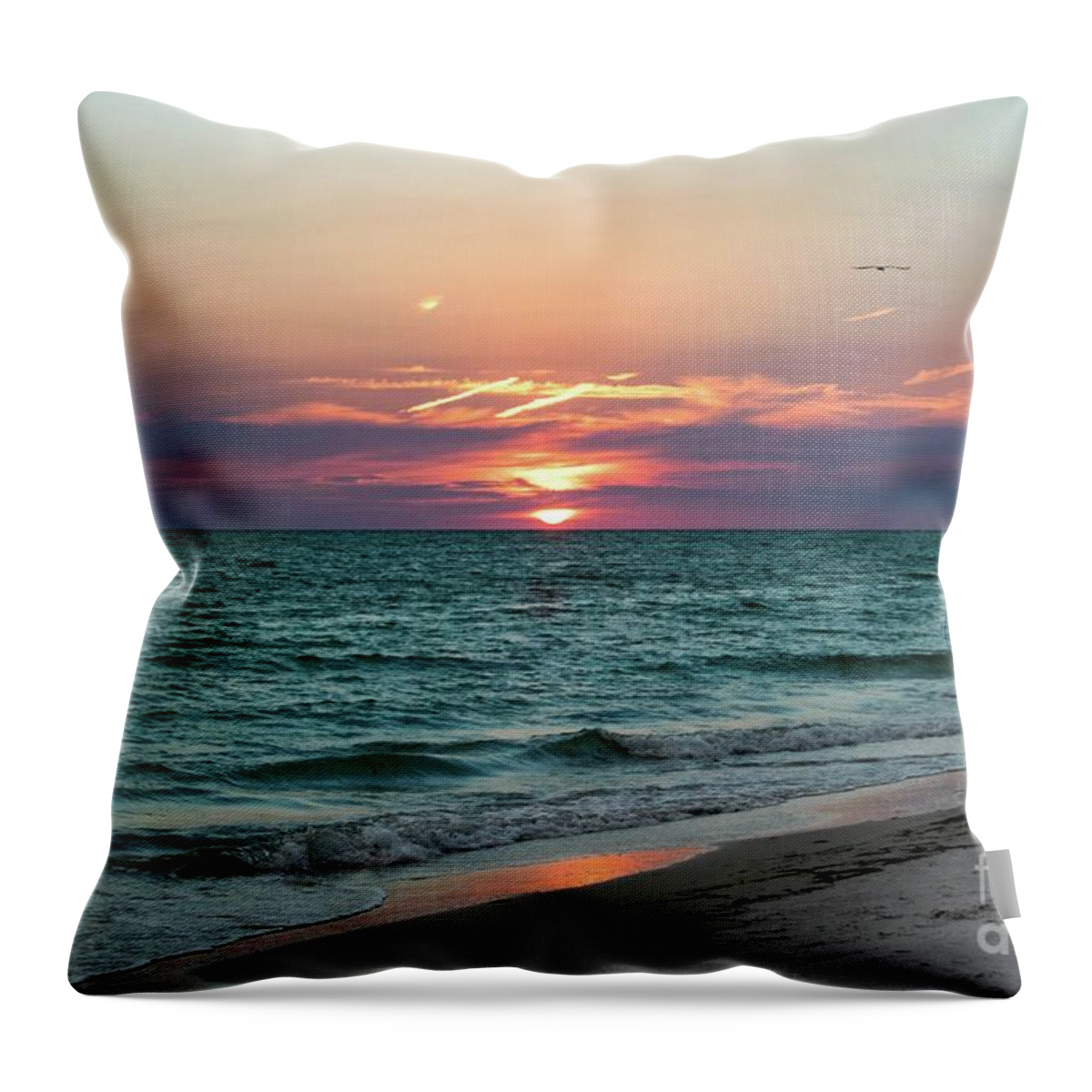 Anna Maria Island Throw Pillow featuring the photograph Sunset on Anna Maria Island Florida by Beachtown Views