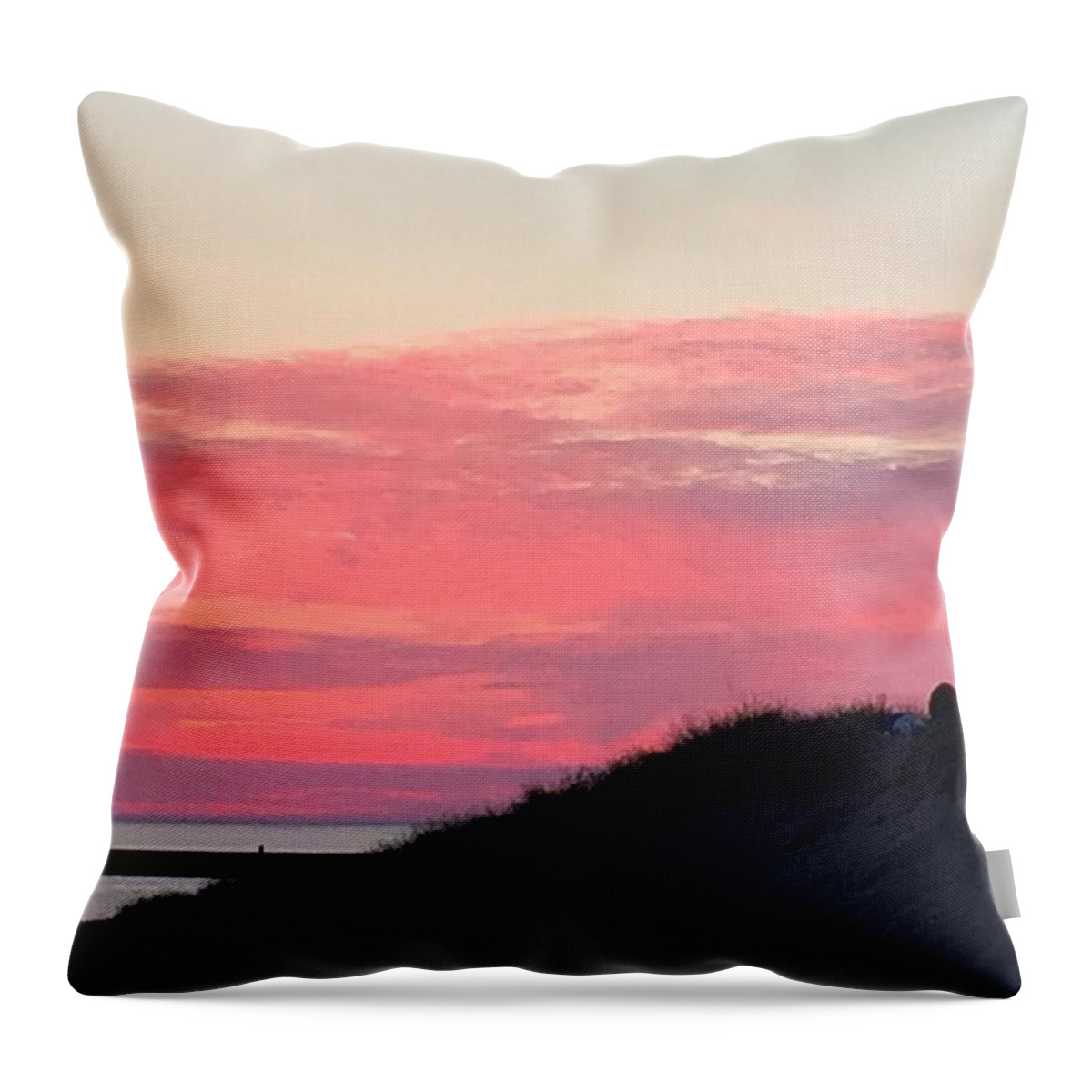 Sunset Throw Pillow featuring the photograph Sunset on Lake Michigan by Lisa White