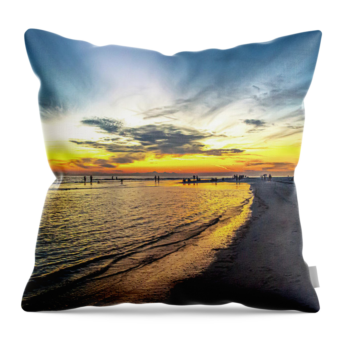 Susan Molnar Throw Pillow featuring the photograph Sunset on Lido Beach 4 by Susan Molnar