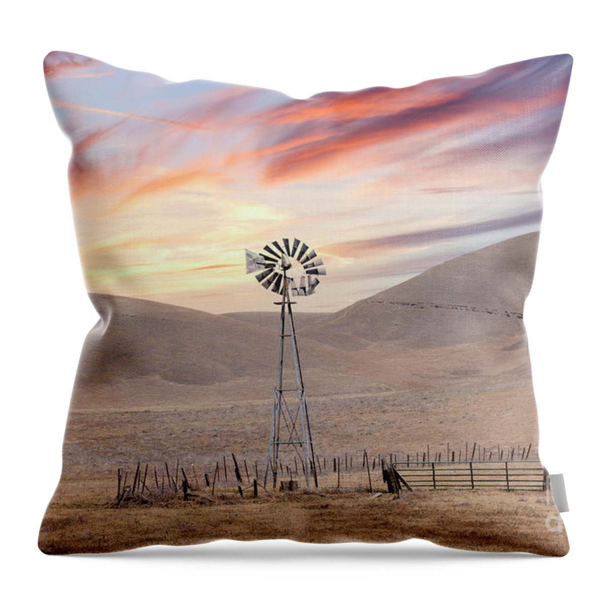 Sunset Throw Pillow featuring the photograph Sunset on the Farm by Leslie Wells