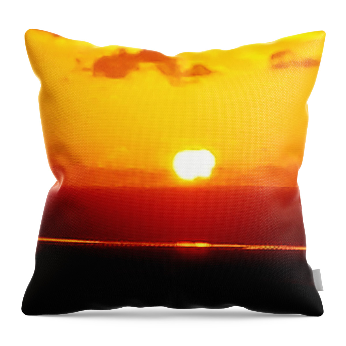 Photography Throw Pillow featuring the photograph Sunset on the Ocean 4 by Aldane Wynter