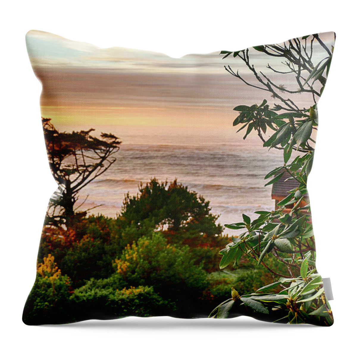 Heavy Throw Pillow featuring the photograph Sunset on the Pacific Ocean by Steve Estvanik