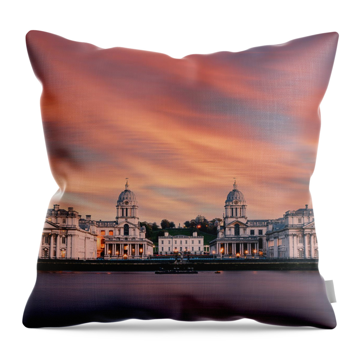 Sunset Throw Pillow featuring the photograph Sunset over Greenwich by Andrew Lalchan