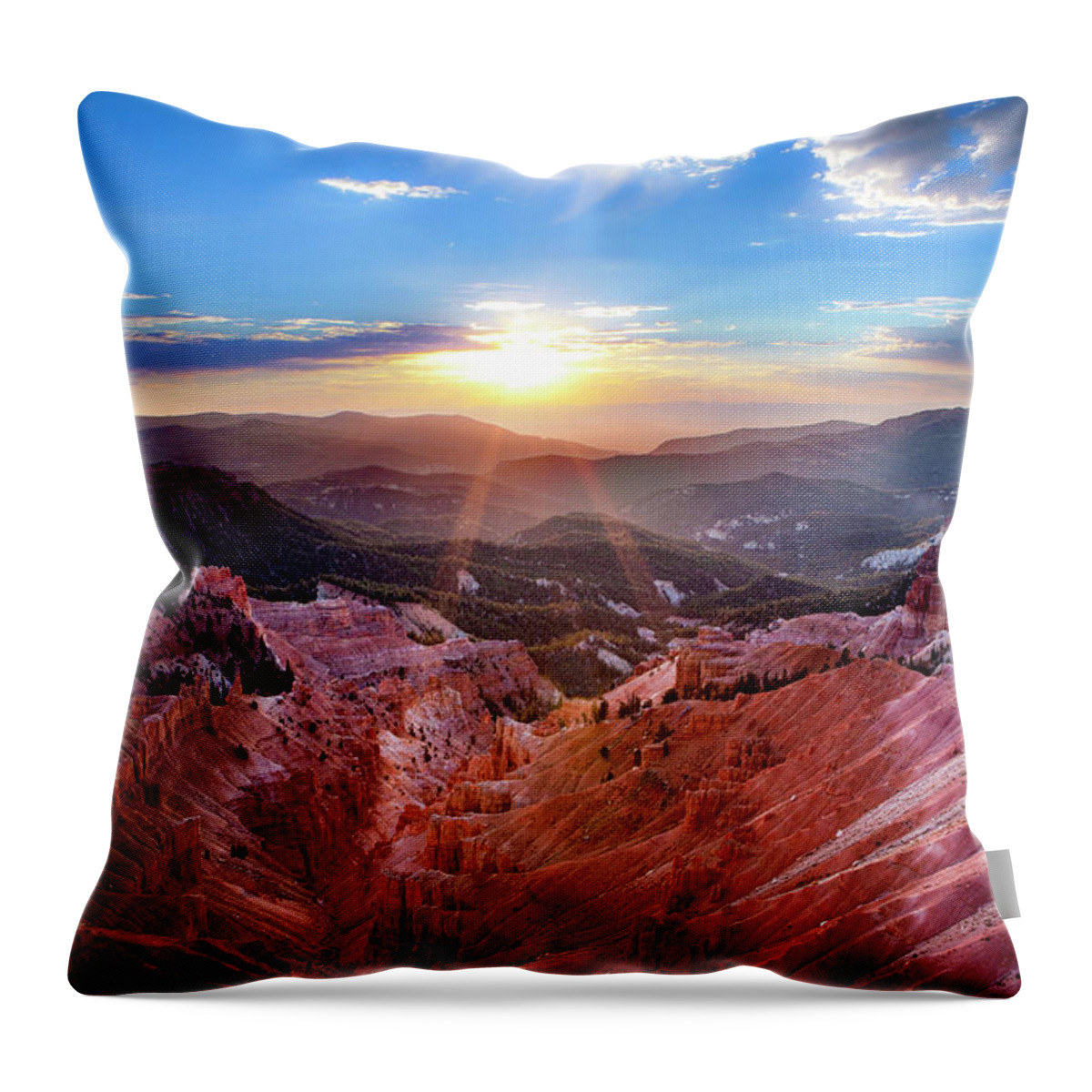 Photographs Throw Pillow featuring the photograph Sunset Rays over Bryce Canyon, Utah by John A Rodriguez