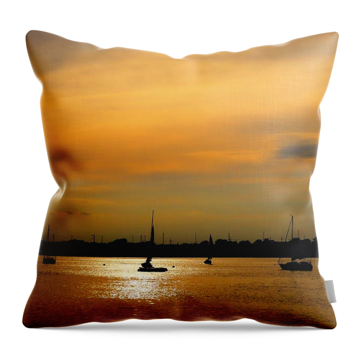 Sailing Throw Pillow featuring the photograph Sunset Sailing by Linda Stern