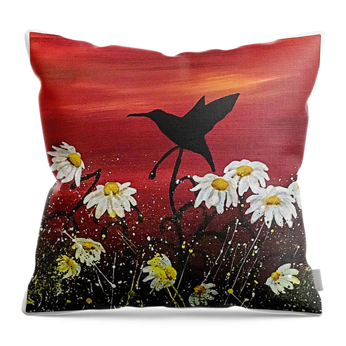Sunset Throw Pillow featuring the painting Sunset by Shirley Dutchkowski