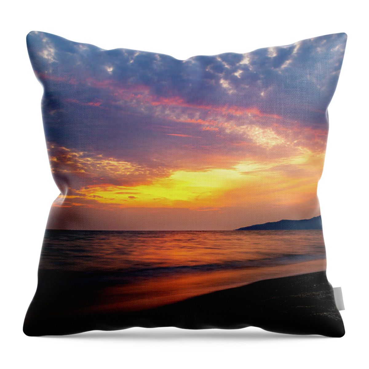 Sunset Throw Pillow featuring the photograph Sunset through Clouds by Umberto Barone