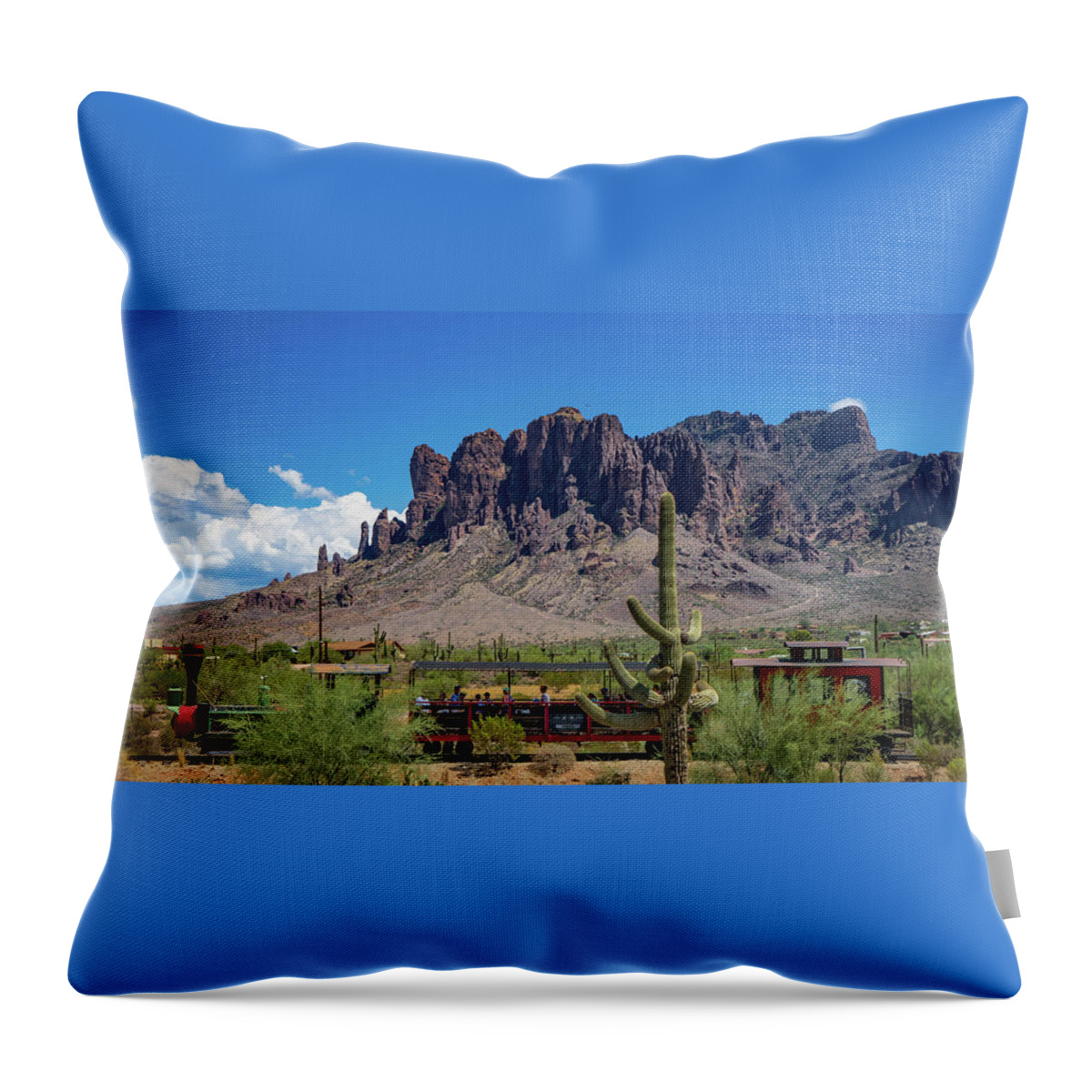 Superstition Mountain Throw Pillow featuring the photograph Superstition Mountain by Craig Watanabe