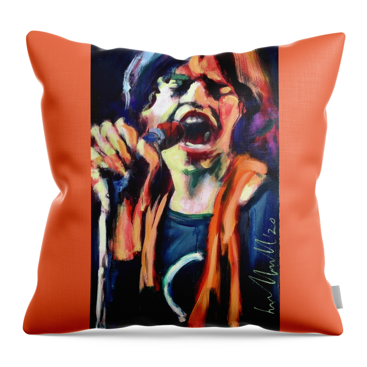 Painting Throw Pillow featuring the painting Super Mick by Les Leffingwell