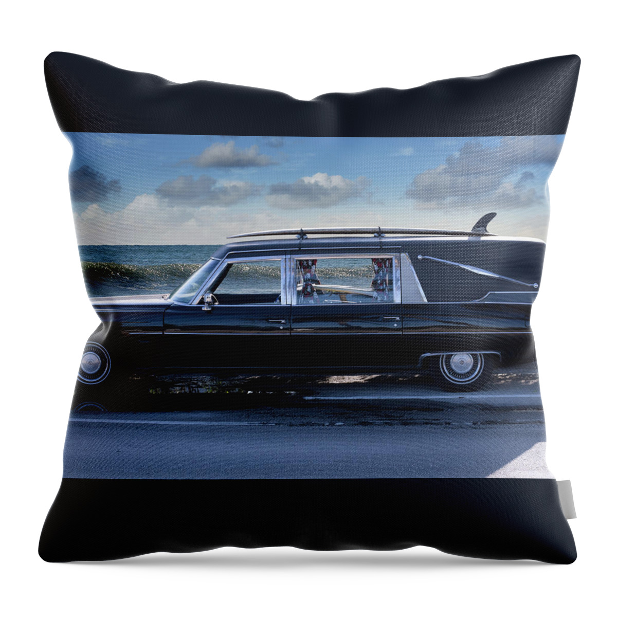 Surfer Throw Pillow featuring the photograph Surfer Wagon by Laura Fasulo