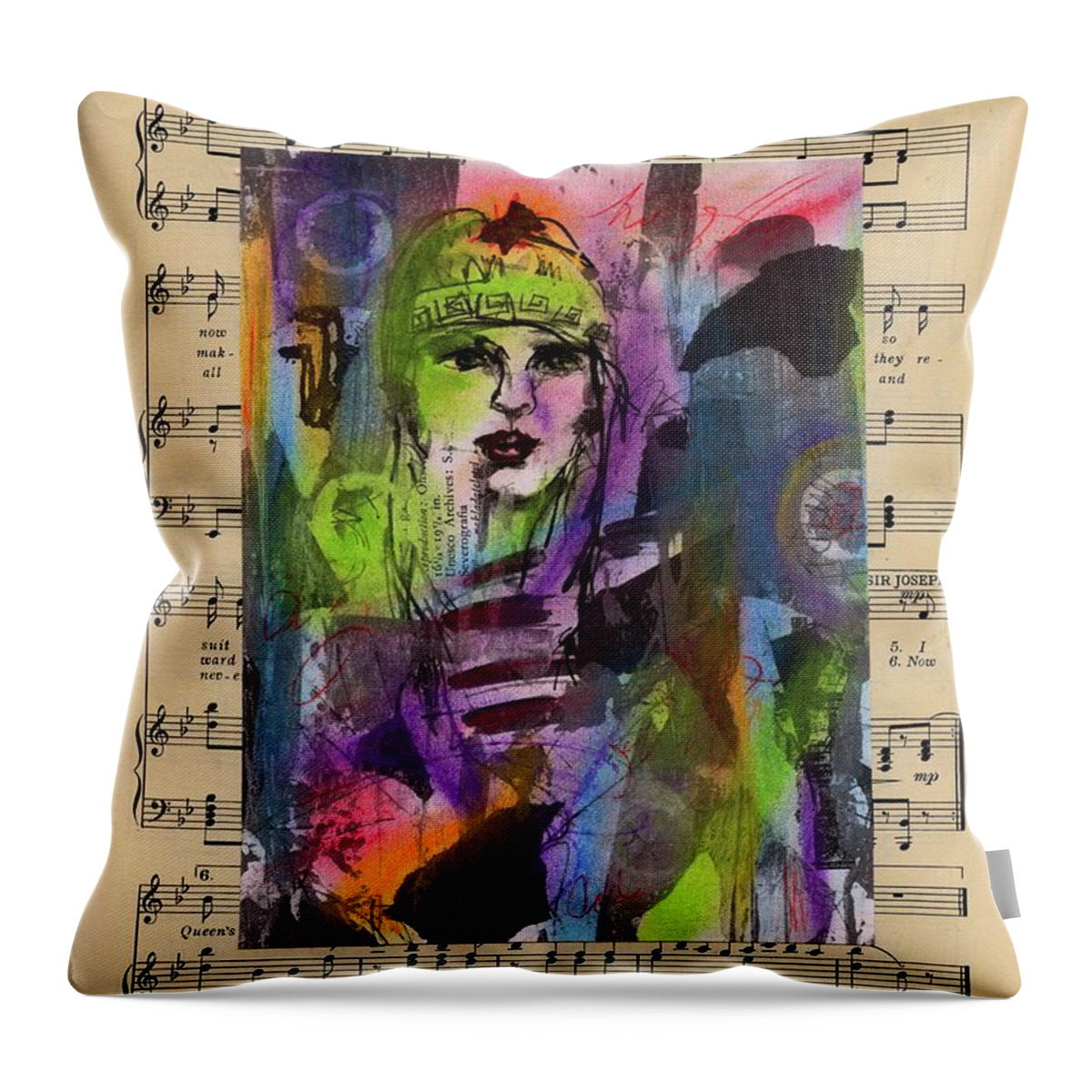 Music Throw Pillow featuring the mixed media Surround Sound by PJ Lewis