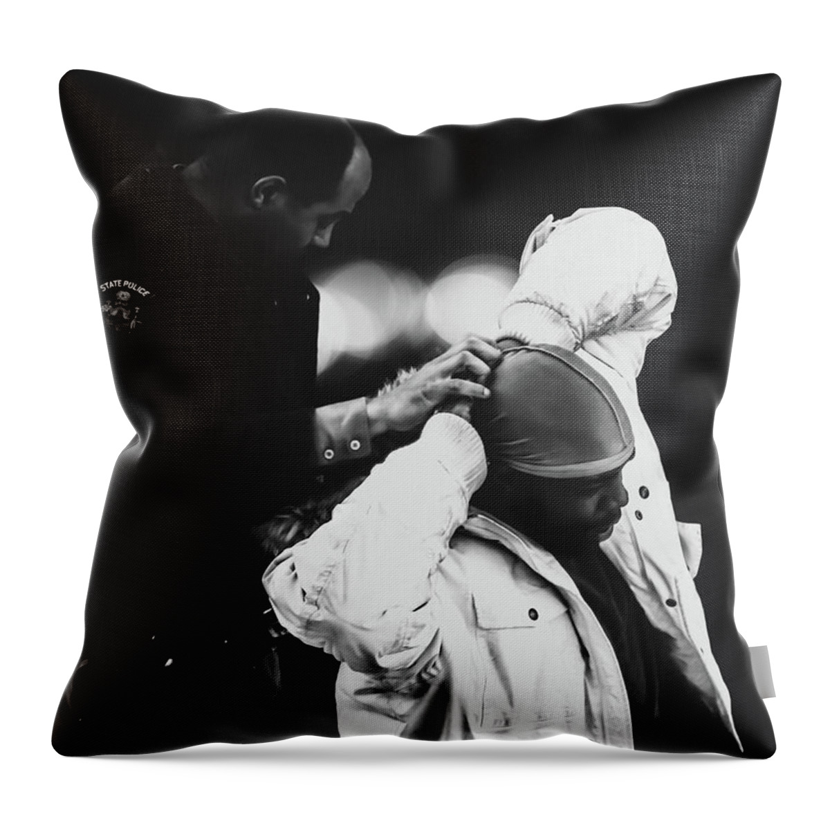 Police Throw Pillow featuring the photograph Suspect by Bob Orsillo