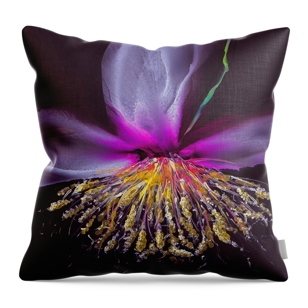 Flower Throw Pillow featuring the painting Suspended Beauty by Kimberly Deene Langlois