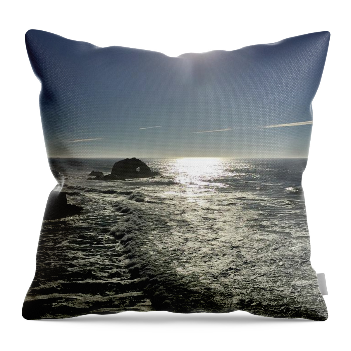 Scenic Throw Pillow featuring the photograph Sutro Baths 1-5 by J Doyne Miller