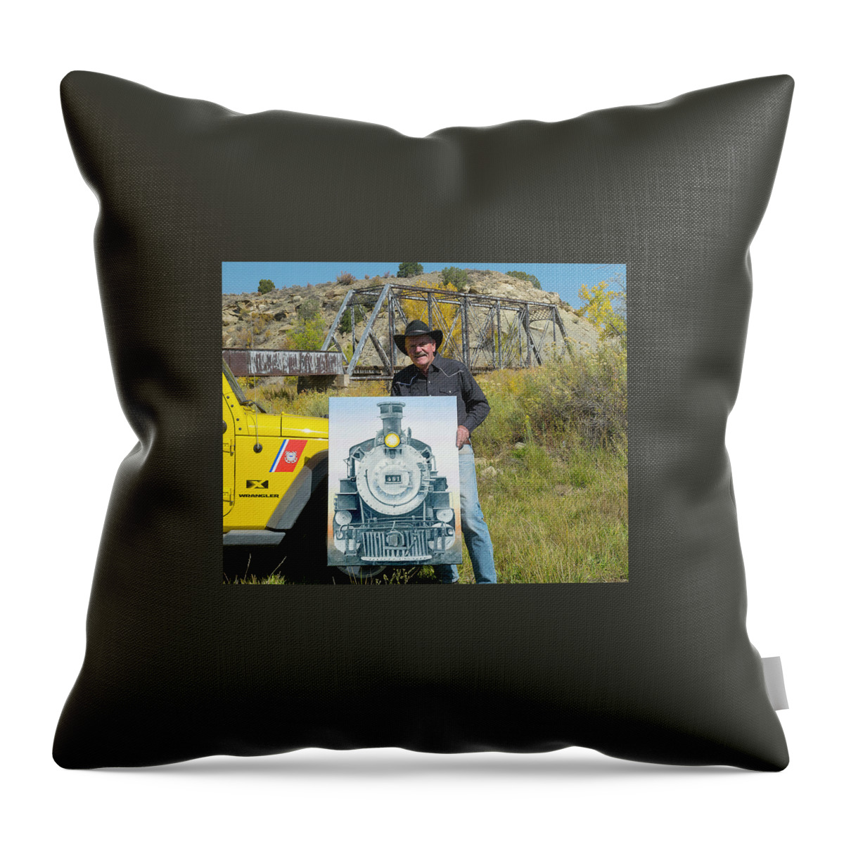 Jerry Mcelroy Throw Pillow featuring the painting SW Art by J. McElroy by Jerry McElroy