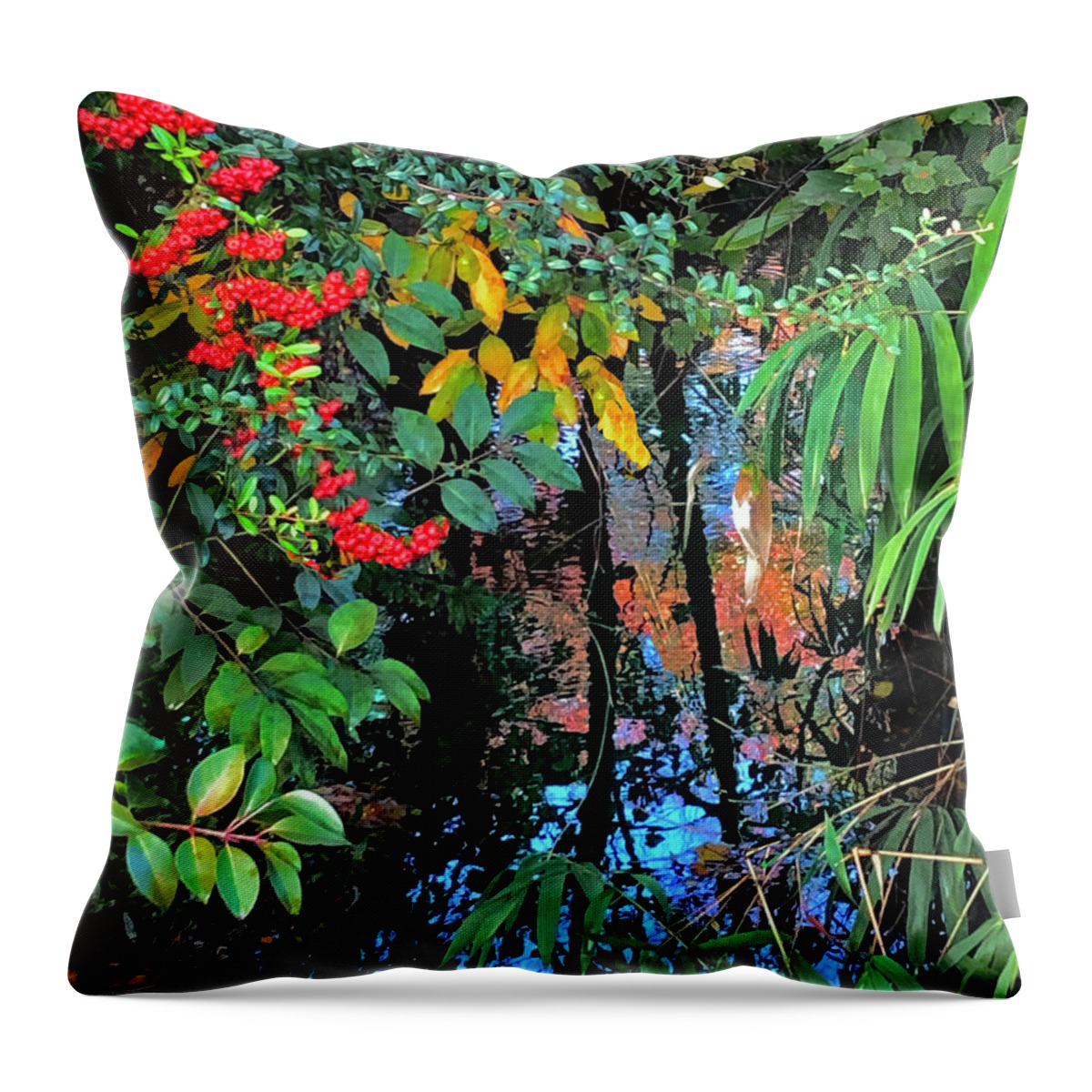 Flora Throw Pillow featuring the photograph Swamp Bouquet by Edward Shmunes