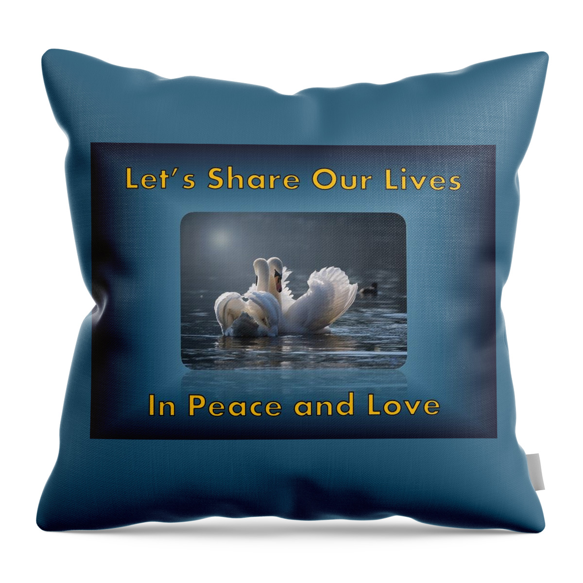 Swans Throw Pillow featuring the photograph Swans Peace and Love by Nancy Ayanna Wyatt