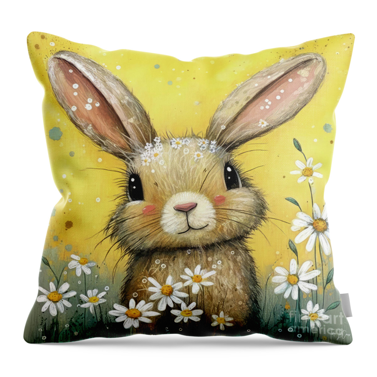 Bunny Throw Pillow featuring the painting Sweet Bella Bunny by Tina LeCour