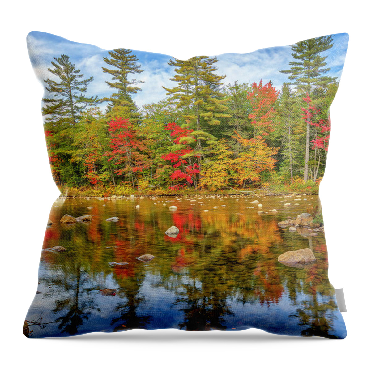 Swift River Throw Pillow featuring the photograph Swift River New Hampshire Kancamagus Highway Fall Foliage by Juergen Roth
