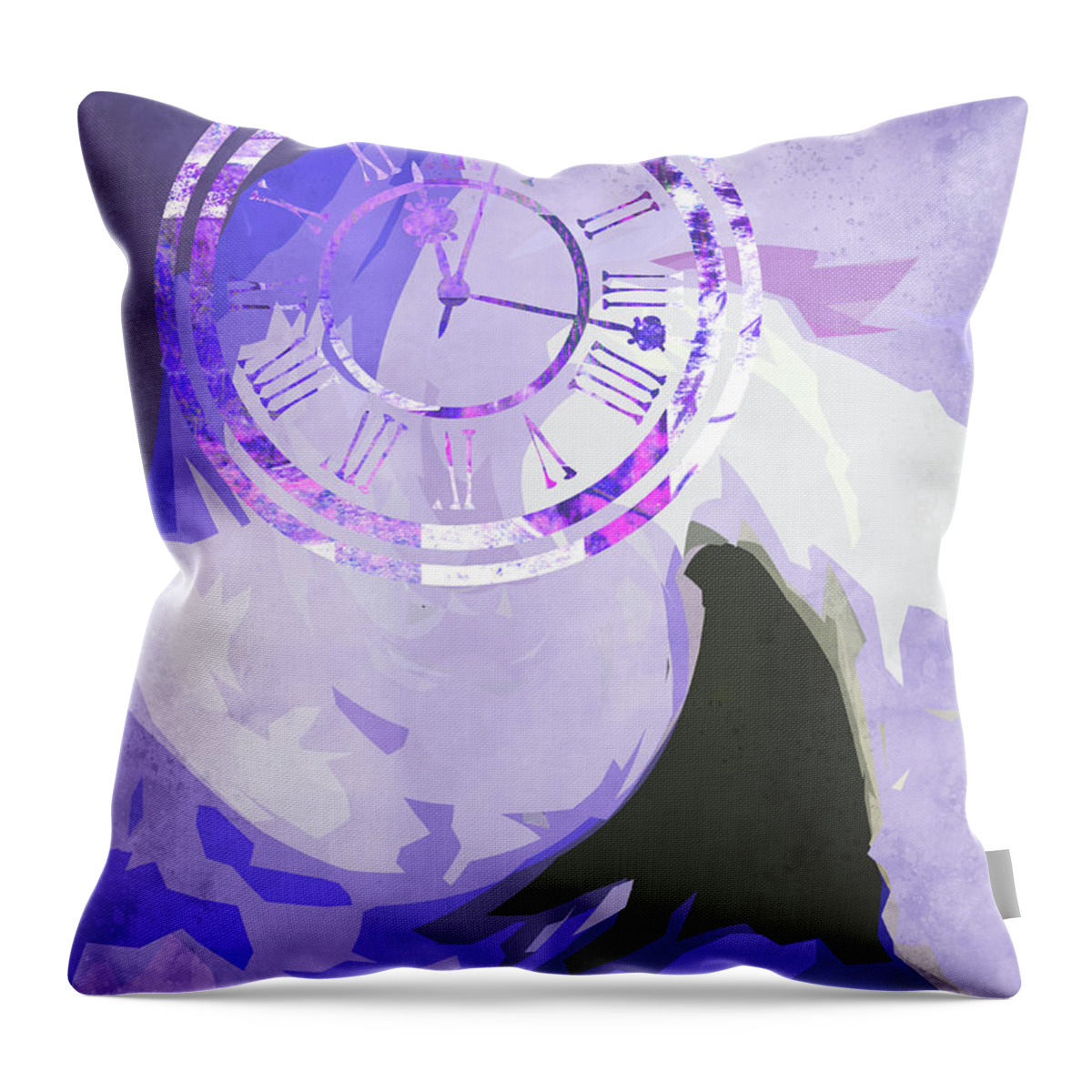 Purple Abstract Throw Pillow featuring the mixed media Swirl of Time by Nancy Merkle