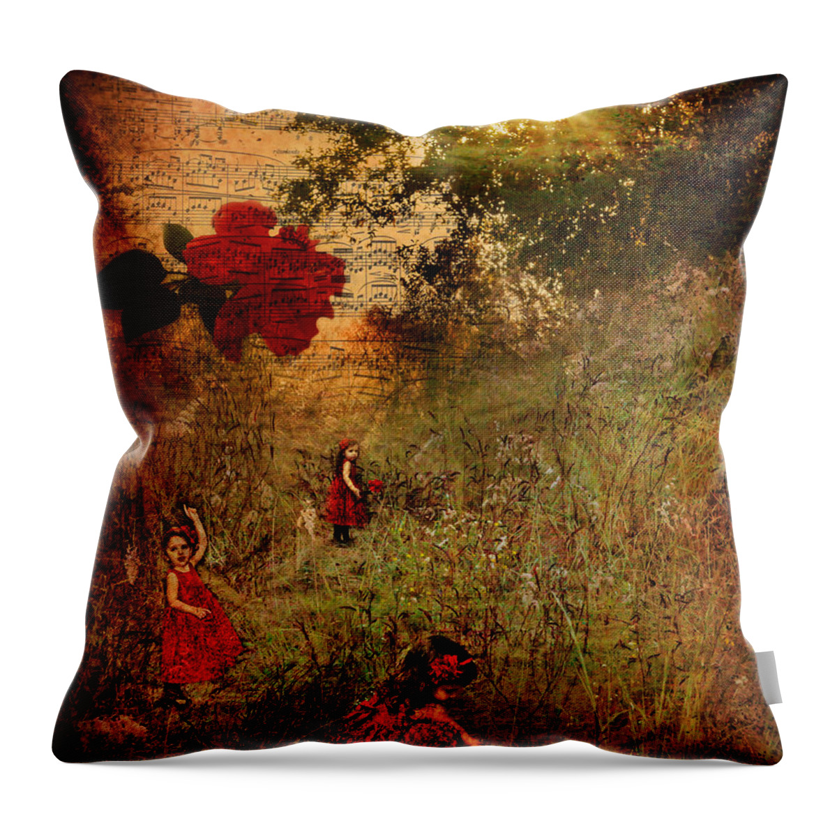  Throw Pillow featuring the photograph Sydney and the Red Flower by Shara Abel