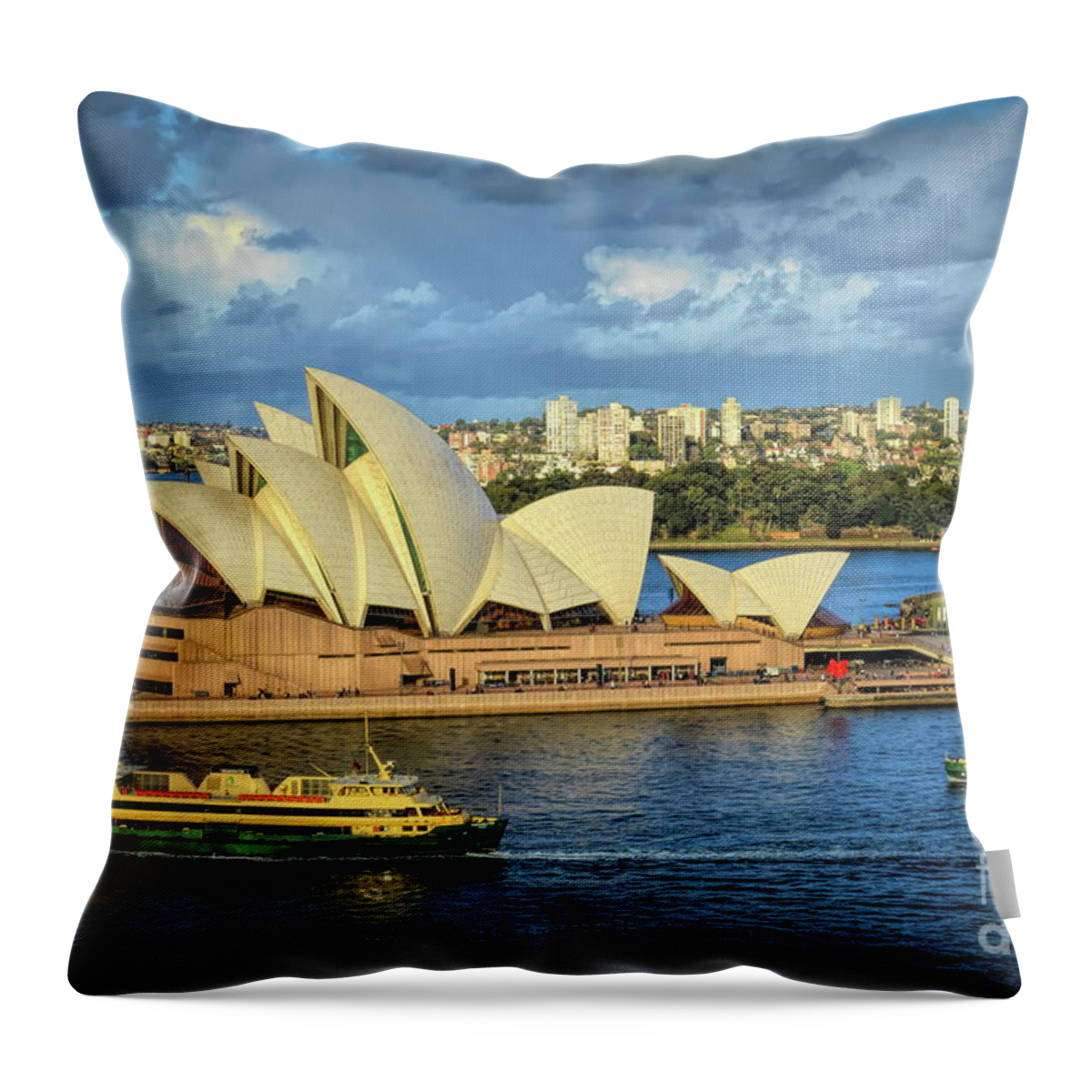 Cityscape Throw Pillow featuring the photograph Sydney Opera House Australia by Diana Mary Sharpton