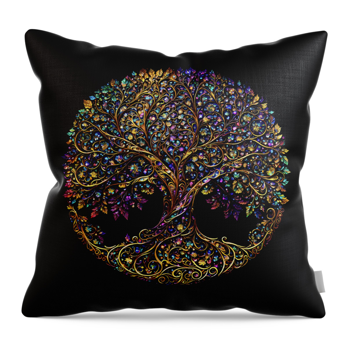 Tree Of Life Throw Pillow featuring the digital art Symbolic Tree of Life by Peggy Collins