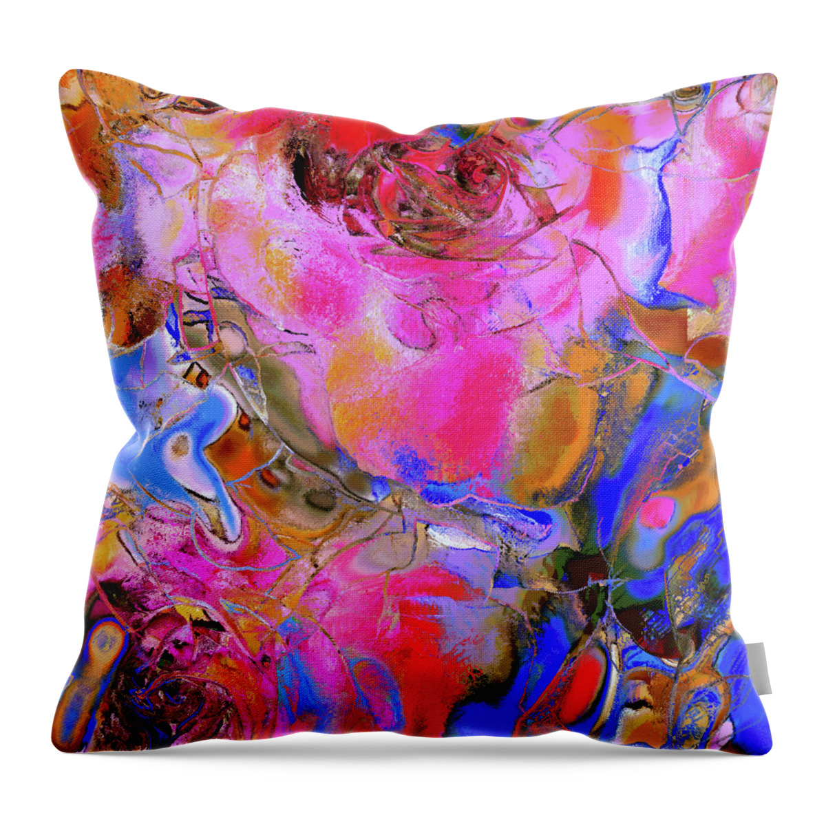 Abstract Throw Pillow featuring the painting Symphony in Pink by Natalie Holland