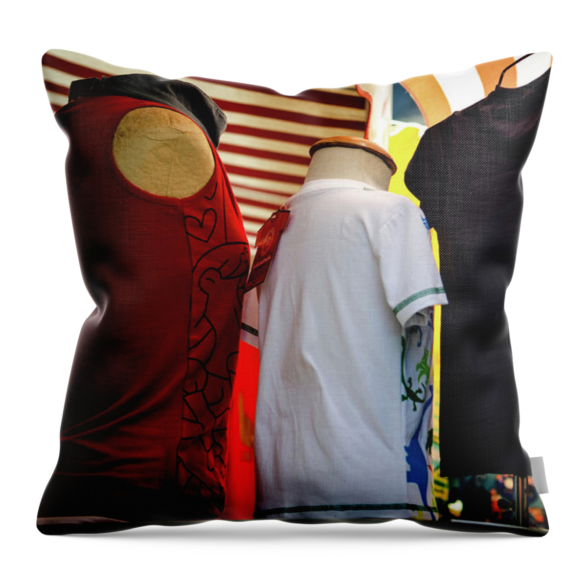 T-shirts Throw Pillow featuring the photograph T-shirts by Gavin Lewis