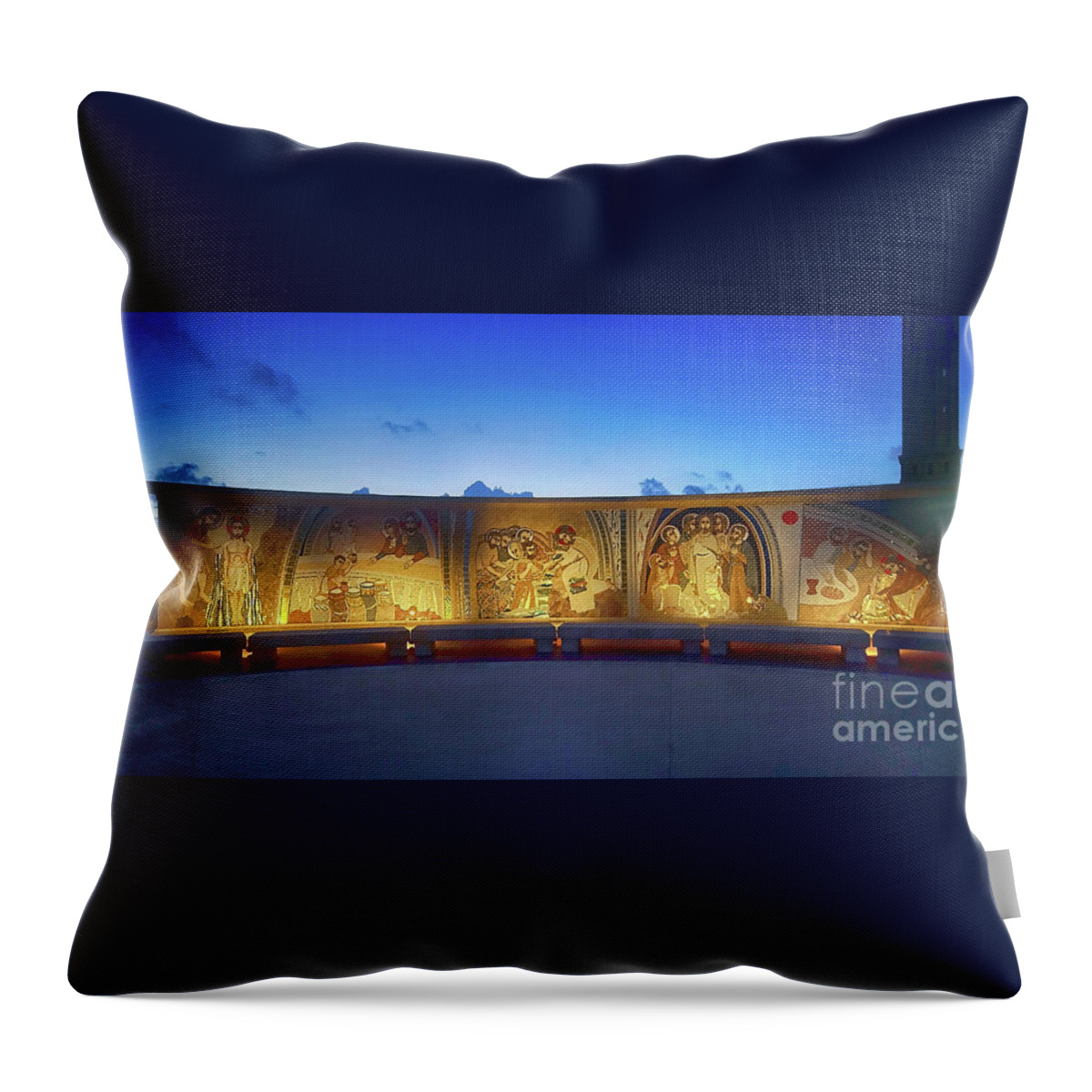 Prott Throw Pillow featuring the photograph Ta Pinu Basilica mosaic Gozo Malta 1 by Rudi Prott