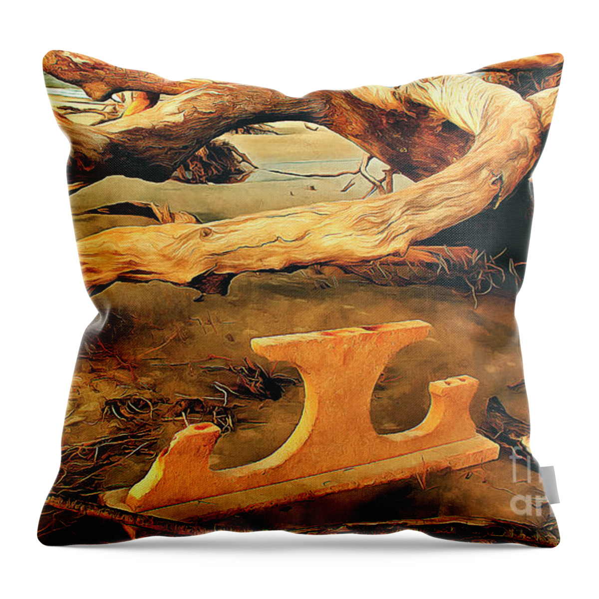 Trees Throw Pillow featuring the photograph Tabled at Driftwood Beach by Sea Change Vibes