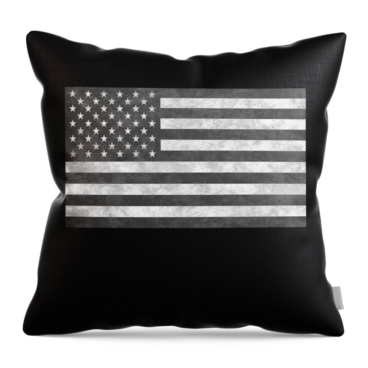Funny Throw Pillow featuring the digital art Tactical USA Flag Retro by Flippin Sweet Gear