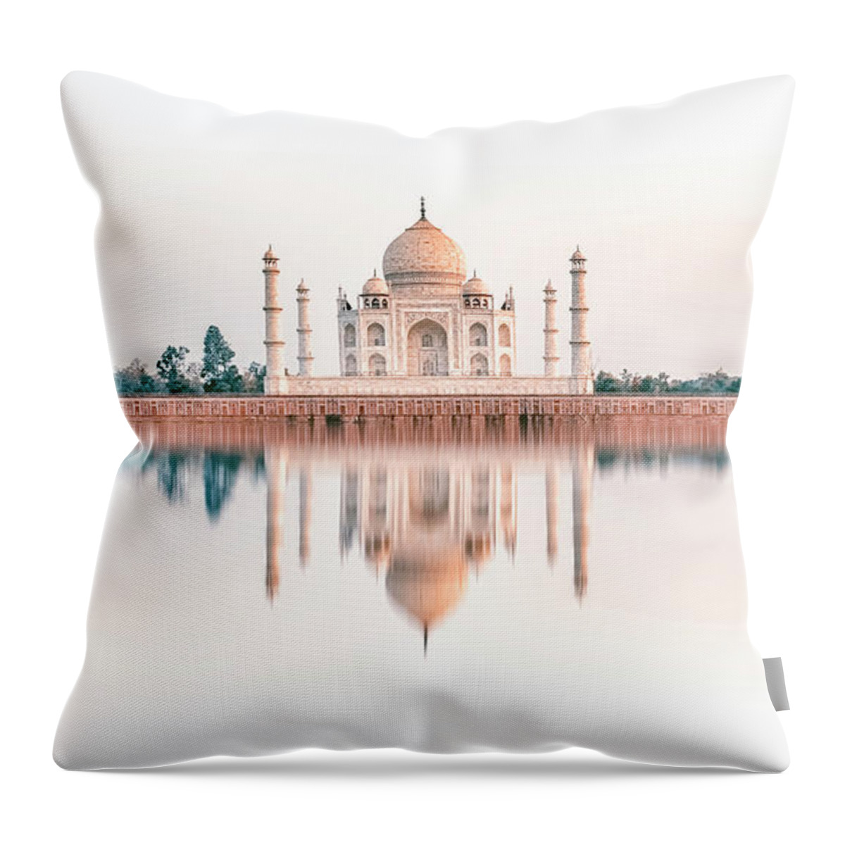 Architecture Throw Pillow featuring the photograph Taj Dream by Manjik Pictures