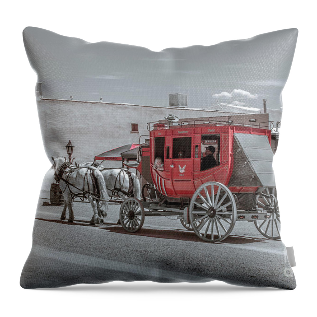 Tombstone Throw Pillow featuring the photograph Taking a ride by Darrell Foster