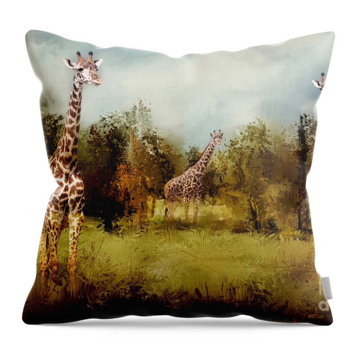 African Throw Pillow featuring the mixed media Tall by Ed Taylor