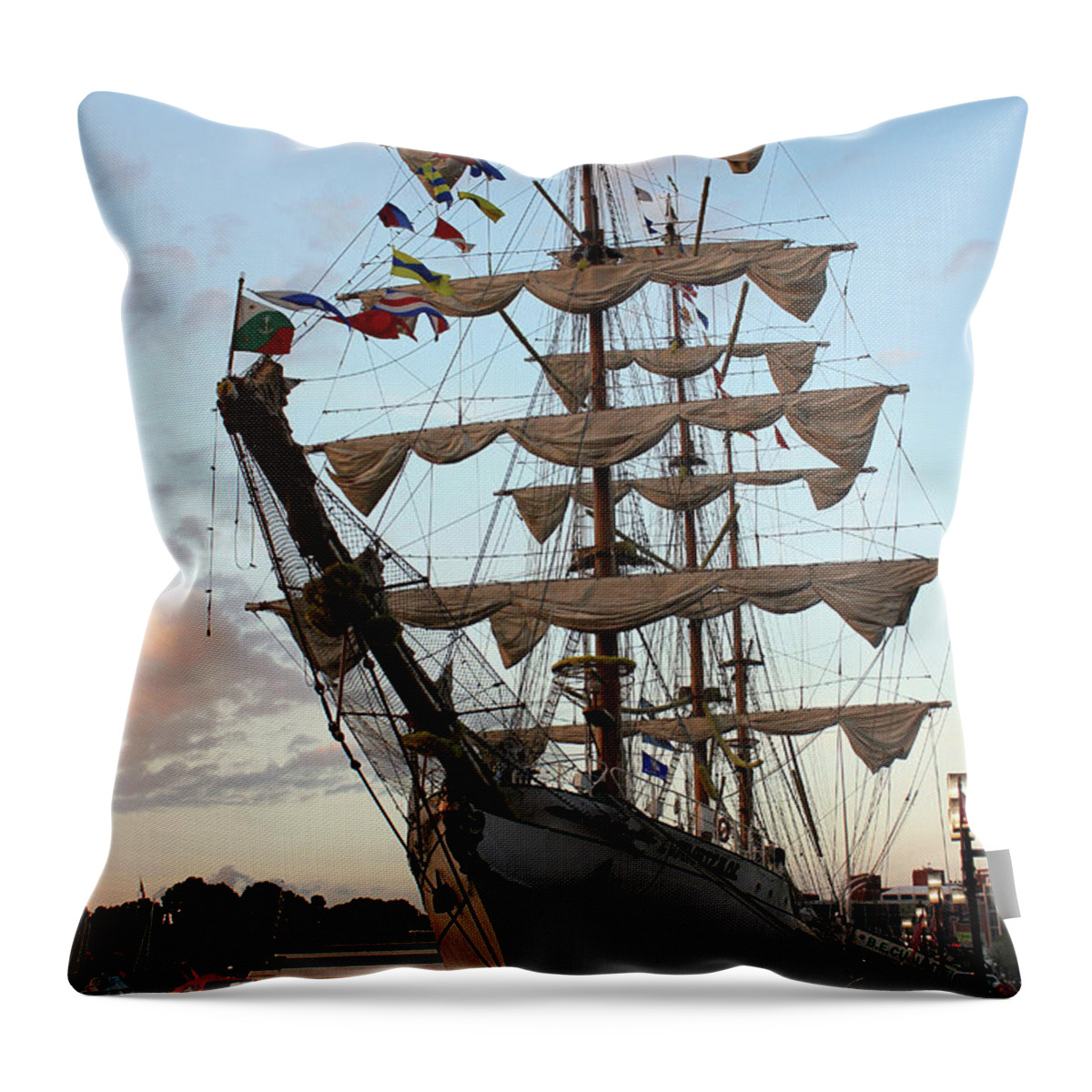 Baltimore Throw Pillow featuring the photograph Tall Ship7646 by Carolyn Stagger Cokley